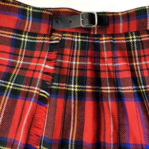 Highland Home Industries Made in Scotland Red Plaid Kilt Size 14 Vtg - Picture 4 of 12